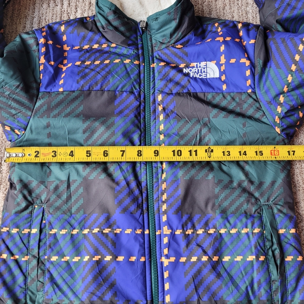 THE NORTH FACE REVERSIBLE  WINTER FALL JACKET PLUSH LINER PURPLE GREEN GIRLS 12 - Picture 13 of 16